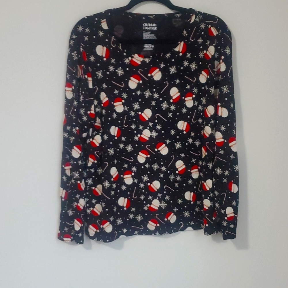 Santa long sleeve top size 2x